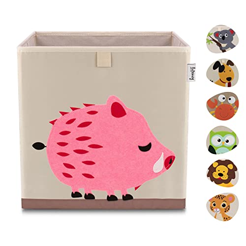 LIFENEY Aufbewahrungsbox Kinder mit Stachelschwein Motiv I Spielzeugbox mit Tiermotiv passend für Würfelregale I Ordnungsbox für das Kinderzimmer I Aufbewahrungskorb Kinder von LIFENEY