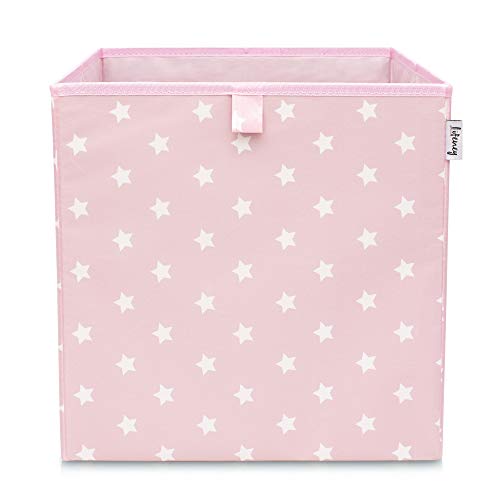 LIFENEY Aufbewahrungsbox mit Sternenmotiv in Rosa I Spielzeugbox mit Sternen passend für Würfelregale I Ordnungsbox für das Kinderzimmer I Aufbewahrungskorb als Accessoire | 33x33x33 cm… von LIFENEY