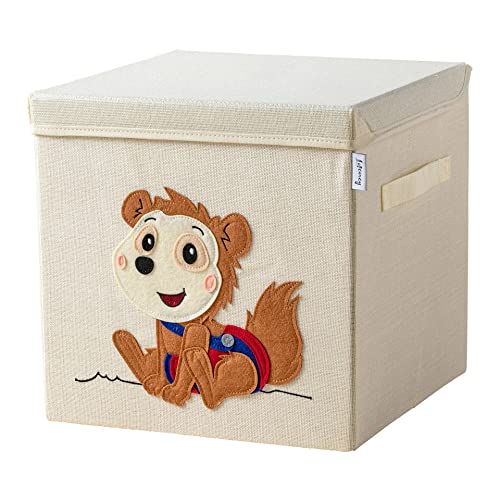 LIFENEY meets Bobo Siebenschläfer Aufbewahrungsbox mit Deckel für Kinder – Box mit dem kultigen Siebenschläfer zum Verstauen von Spielzeug – 33 x 33 x 33 cm passend für klassische Würfelregale von LIFENEY