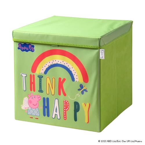 LIFENEY meets Peppa Wutz Aufbewahrungsbox mit Deckel für Kinder – Box mit Peppa Pig Motiv zur Aufbewahrung von Spielzeug – 33 x 33 x 33 cm passend für klassische Würfelregale von LIFENEY