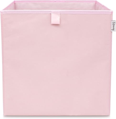 LIFENEY Aufbewahrungsbox einfarbig Rosa I Spielzeugbox passend für Würfelregale I Ordnungsbox für das Kinderzimmer I Aufbewahrungskorb als Accessoire für dein Zuhause | 33x33x33 cm von LIFENEY