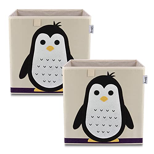 LIFENEY Aufbewahrungsbox im 2er Set Pinguin I Doppelpack Spielzeugbox mit Tiermotiv passend für Würfelregale I Ordnungsbox für das Kinderzimmer I Aufbewahrungskorb Kinder LIFENEY Aufbewahrungsbox im 2er Set Pinguin I Doppelpack Spielzeugbox mit Tiermotiv passend für Würfelregale I Ordnungsbox für das Kinderzimmer I Aufbewahrungskorb Kinder von LIFENEY