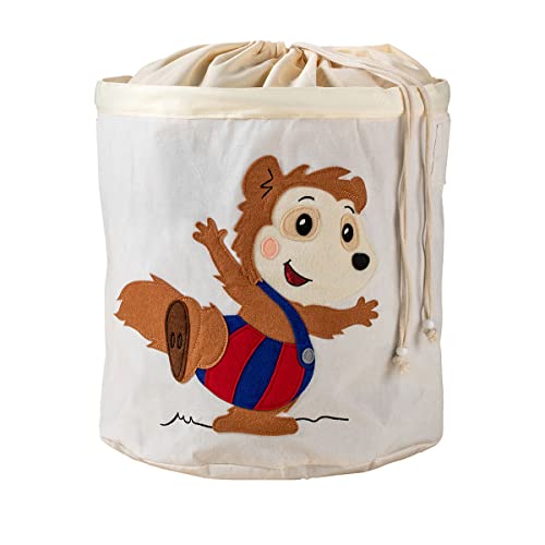Lifeney meets "Bobo Siebenschläfer" Wäschekorb zusammenfaltbar für Kinder – Box mit verschließbarem Kordelzug zum Verstauen von Spielzeug – ca. 43,5 x 46 cm von LIFENEY
