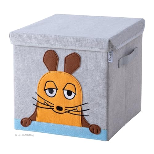 LIFENEY meets Die Maus Aufbewahrungsbox mit Deckel für Kinder – Box mit der bekannten Maus zum Verstauen von Spielzeug – 30 x 30 x 30 cm passend für klassische Würfelregale von LIFENEY