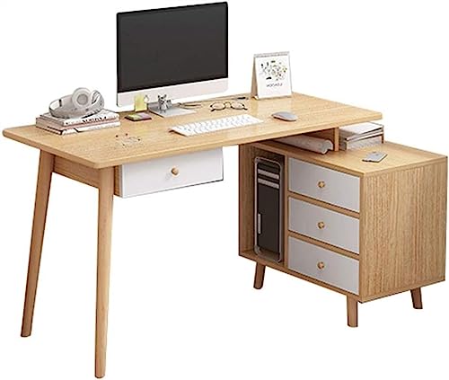 LIFENGFF Computertisch mit Schubladen, CPU-Ständer, längenverstellbar, Schreibtisch, Arbeitszimmer, Schreibtisch mit Schubladen, Aufbewahrung, Bürotisch für Zuhause von LIFENGFF
