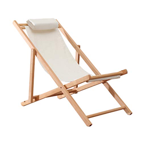LIFENGFF Loungesessel, Traditionelle Garten-/Strandliegestühle, Klassische Sonnenliegen, Liegestühle, Holz-Sonnenliegen, Liege-Campingstühle, Weiß, Max. 150 kg Loungesessel von LIFENGFF