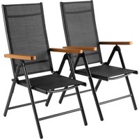 2er Set Aluminium Klappstuhl Gartenstuhl Campingstuhl Balkonstühle Hochlehner 7-fach verstellbar (Graubraun) von LIFERUN