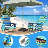Liferun - 2er Set Strandstuhl mit Rucksackfunktion, Klappbarer Campingstuhl, Gartenstuhl - Grün von LIFERUN