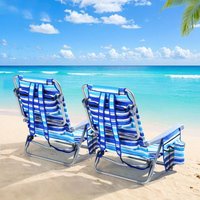 Liferun - 2er Set Strandstuhl mit Rucksackfunktion, Klappstuhl Campingstuhl, Gartenstuhl - blau Liferun - 2er Set Strandstuhl mit Rucksackfunktion, Klappstuhl Campingstuhl, Gartenstuhl - blau von LIFERUN