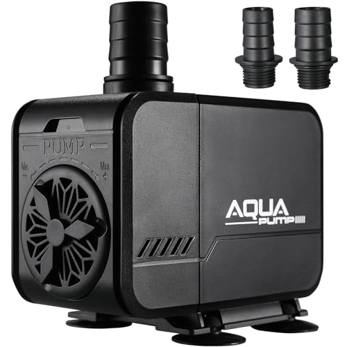 45w Aquarium Pumpe,Einstellbarer Durchfluss Wasserpumpe Teichpumpe,3000L/H Amphibisch Teichpumpe mit Filter und 3 Düse 19mm/22mm/25mm,Max Förderhöhe 3m,für Teich Brunnen, Aquarium,Steingarten Garten von LIFERUN