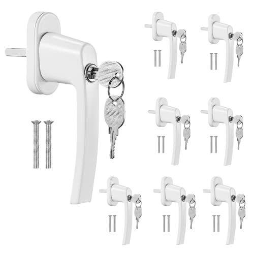 8 PCS Abschliessbarer Fenstergriff, Kindersicherung Fenstersicherung mit Schloss, Zur Befestigung von Fenstern, Balkontüren, Hoftüren usw.(Weiß) (8) von LIFERUN