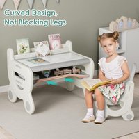 Kindertisch mit Stuhl, Tisch- und Stuhlset, Kinderschreibtischset, Maltisch, Kindersitzgruppe, Grau Kindertisch mit Stuhl, Tisch- und Stuhlset, Kinderschreibtischset, Maltisch, Kindersitzgruppe, Grau von LIFERUN