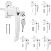 LIFERUN 8 PCS Abschliessbarer Fenstergriff, Kindersicherung Fenstersicherung mit Schloss, Zur Befestigung von Fenstern, Balkontüren, Hoftüren von LIFERUN