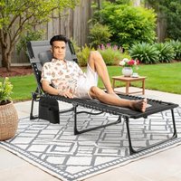 Liferun - 1PC Sonnenliegen Garten Loungesessel Klappbare Gartenliege Campingstühle bis 150kg mit Kopfstütze, Seitentasche und 5-fach verstellbarer Liferun - 1PC Sonnenliegen Garten Loungesessel Klappbare Gartenliege Campingstühle bis 150kg mit Kopfstütze, Seitentasche und 5-fach verstellbarer von LIFERUN