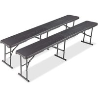 2er Set Bierbank Klappbar,Klappbank Garten,Faltbank Camping mit Tragegriff,Faltbare Campingbank 180cm,Bierzeltbank belastbar bis 500kg,Partybank aus von LIFERUN