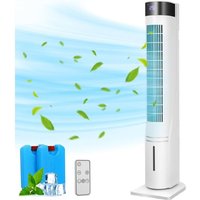 Turmventilator Ventilator Wasserkühlung mit Eiskristallbox Fernbedienung 6.5 m/s 3 Geschwindigkeiten 4 Modi 12-Std-Timer 60° Oszillation von LIFERUN