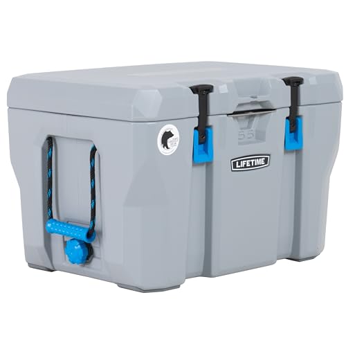 LIFETIME Kühlbox & Getränkekühler | 44x69x44 cm Grau | Thermobox mit 52 Liter Fassungsvermögen für Camping & Outdoor von LIFETIME