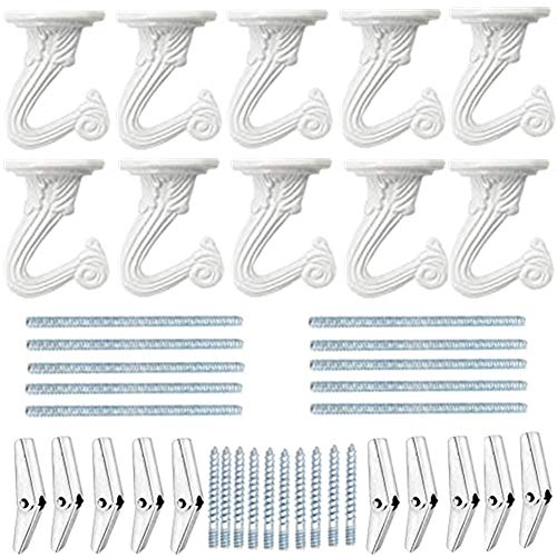 LIFEUNITE 10 Sets Metall-Deckenhaken, weiß, robuste Deckenhaken für Pflanze, Korb und Baldachin von LIFEUNITE