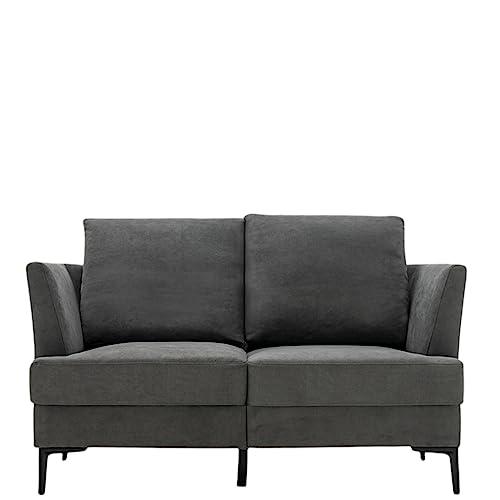 LIFEZEAL 2-Sitzer-Sofa, Weiches und Flauschiges Sofa Loungesofa, Wohnzimmersofa mit Beinen & Armlehnen, Couch für Büro, Wohnzimmer & Schlafzimmer, Grau von LIFEZEAL