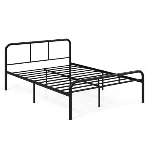 LIFEZEAL Bettgestell 140 x 190 cm, Kleines Tagesbett, Lattenrahmen Metallbett Gästebett für Erwachsene & Jugendliche, Max. 300 kg von LIFEZEAL