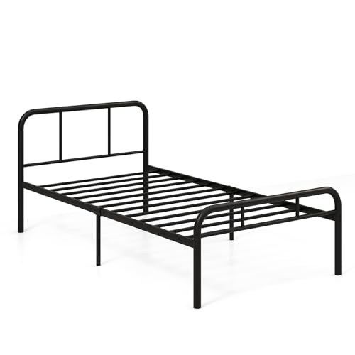 LIFEZEAL Bettgestell 90 x 200 cm, Kleines Tagesbett, Lattenrahmen Metallbett Gästebett für Erwachsene & Jugendliche, Max. 300 kg von LIFEZEAL