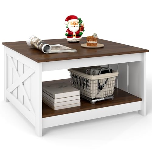 LIFEZEAL Couchtisch Vintage, Wohnzimmertisch mit Stauraum, Quadratischer Sofatisch Coffee Table Holz, Kaffeetisch Rustikal für Wohnzimmer, Büro, 78 x 78 x 44 cm LIFEZEAL Couchtisch Vintage, Wohnzimmertisch mit Stauraum, Quadratischer Sofatisch Coffee Table Holz, Kaffeetisch Rustikal für Wohnzimmer, Büro, 78 x 78 x 44 cm von LIFEZEAL