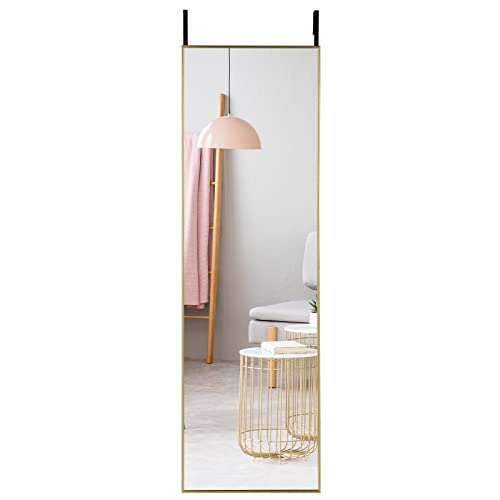 LIFEZEAL Ganzkörperspiegel 120 x 37 cm, Hängespiegel mit 2 Haken, Rechteckiger Wandspiegel für Schlafzimmer, Badezimmer, Wohnzimmer von LIFEZEAL