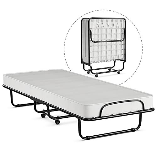 LIFEZEAL Klappbett, Klappbares Gästebett im Metallrahmen, Faltbares Einzelbett mit Matratze aus Memory Foam, Erwachsene Metallbett auf 4 Rädern (Weiß, 190 x 80 x 39 cm) LIFEZEAL Klappbett, Klappbares Gästebett im Metallrahmen, Faltbares Einzelbett mit Matratze aus Memory Foam, Erwachsene Metallbett auf 4 Rädern (Weiß, 190 x 80 x 39 cm) von LIFEZEAL