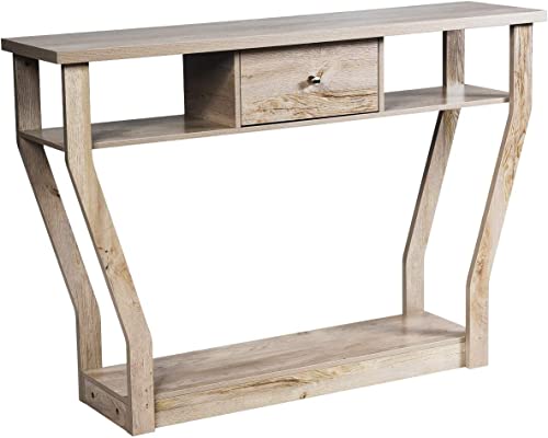 LIFEZEAL Konsolentisch, Flurtisch schmal, Eingangstisch mit Schublade und Ablagefläche, Eleganter Holzbeistelltisch für Eingang Flur Wohnzimmer, 120 x 30 x 81 cm (Grau) von LIFEZEAL