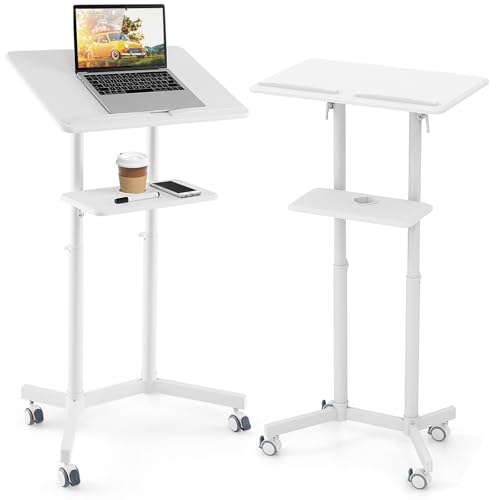 LIFEZEAL Notenpult, Podium, Konferenzkanzel, 4 Rollen, neigbar, Höhe verstellbar, Tisch für Präsentationen, Schreibtisch für öffentliche Ansprachen, PC-Halter, Kirche, Aula, 60 x 40 x 104,5 – 128,5 cm LIFEZEAL Notenpult, Podium, Konferenzkanzel, 4 Rollen, neigbar, Höhe verstellbar, Tisch für Präsentationen, Schreibtisch für öffentliche Ansprachen, PC-Halter, Kirche, Aula, 60 x 40 x 104,5 – 128,5 cm von LIFEZEAL