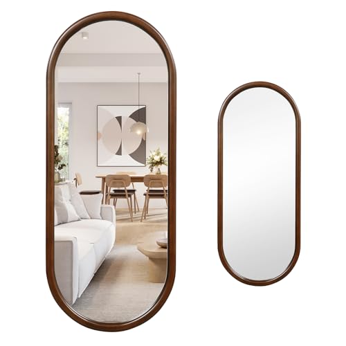 LIFEZEAL Ovaler Ganzkörperspiegel Holz, 110 x 45 cm Wandspiegel mit Walnussrahmen, Spiegel Retro-Stil, Dekorativer Ankleidespiegel für Schlafzimmer Garderobe, Ankleidezimmer LIFEZEAL Ovaler Ganzkörperspiegel Holz, 110 x 45 cm Wandspiegel mit Walnussrahmen, Spiegel Retro-Stil, Dekorativer Ankleidespiegel für Schlafzimmer Garderobe, Ankleidezimmer von LIFEZEAL
