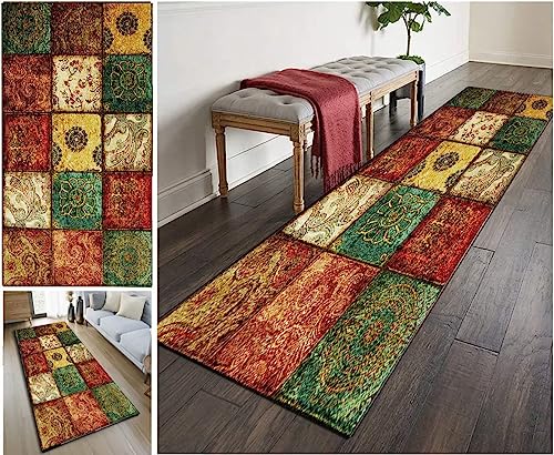 LIFFMallJC Teppich Läufer Flur Küche rutschfest 3D Waschbar 110X600CM Korridor Teppich,Teppichläufer Kücheläufer Polyester Anpassbar von LIFFMallJC