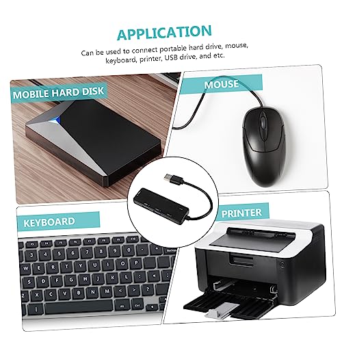 LIFKICH 1 Stück USB Ports USB Splitter Adapter für Smartphone Tablet Laptop C Tragbar und Strapazierfähig für Mobile Arbeiten Gaming Material Schwarz von LIFKICH