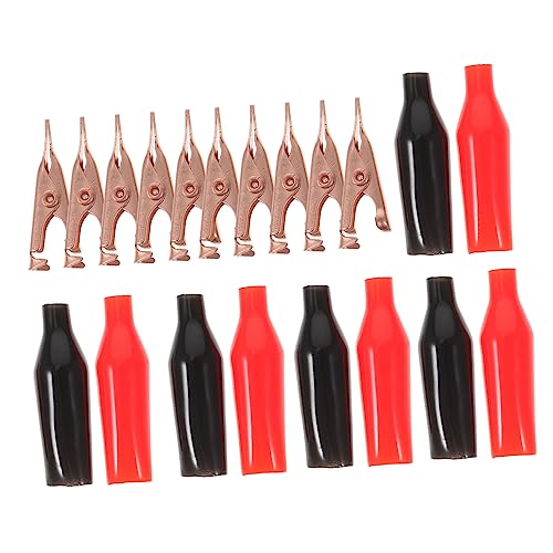 LIFKICH 10 Stück Krokodilklemmen Reinem Kupfer Hochleistungs Metallklemmen für Elektrische Tests DIY Projekte und Bastelarbeiten Stabil und Langlebig für Multimeter und Zufällige Farbe von LIFKICH