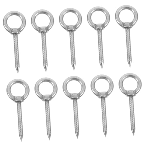 LIFKICH 10 Stück Teiliges Edelstahl-auge-schrauben Rundring Selbstschneidende Haken für Wind Chime Hanger Cup Hooks Vielseitig für Küche Garten und Deckenmontage Rostfrei Installieren von LIFKICH