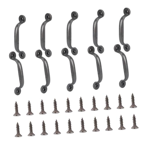 LIFKICH 10 Stück Teiliges Retro Möbelknopf Massivem Zinklegierung mit Schrauben Flachschwarze Türgriffe für Küchenschränke Kleiderschränke und Möbel im Vintage stil von LIFKICH