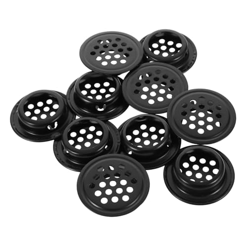 LIFKICH 10 Stück Teiliges Runde Edelstahl Lüftungsgitter Ventilation Disc mit Dekorativem Mesh für Effektive Luftzirkulation und Wärmedissipation in Küche Bad Schrank Kleiderschrank von LIFKICH