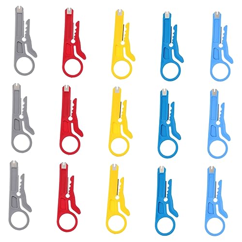 LIFKICH 15 Stück Teiliges Mini Abisoliermesser mit Stahlklingen Multifunktionales Kabelabisolierwerkzeug Kompakter Drahtschneider für Telefon und Netzwerkkabel Crimp und Stanztool von LIFKICH