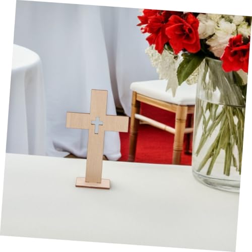 LIFKICH 18 Stück Holzkreuze Zum Basteln: Kleine Stehende Kreuze, Tischdekorationen, Religiöse Kunstschilder Für Ostern, Taufe, Und Spirituelle Feiern von LIFKICH