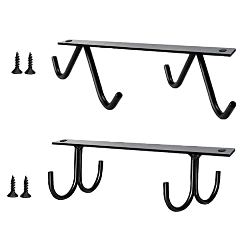 LIFKICH 2 Satz Getränkehalter Tasse Haken Tassenregal Inhaber Kaffeetasse Rack Becherhalter Tassenaufbewahrung Tassenhaken zur Aufbewahrung zu Hause Schrankbecherhaken Schwarz von LIFKICH