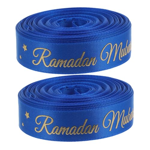 LIFKICH 2stücke Ramadan Feier Ribbons Eid Mubarak Geschenkband Aus Hochwertigem Vielseitige Dekorationsbänder Für Festliche Anlässe Yards Für Ramadan Und Eid Feierlichkeiten von LIFKICH