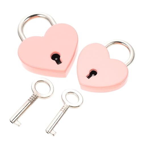 LIFKICH 2 Stück Kleines Herz Vorhängeschloss mit Schlüssel Mini Padlock für Schmuckschatullen Tagebücher Gepäck und Spinds Robustes Schloss für Rucksack Aufbewahrungs und Reiseschlösser von LIFKICH