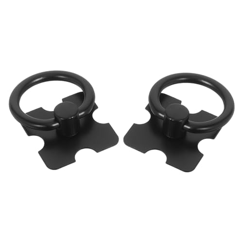 LIFKICH 2 Stück Schwarze Runde Möbelknöpfe aus Metall Robuste Schrankgriffe für Kommode Schublade Garderobe Vielseitige Möbelknöpfe mit Glatter Oberfläche und Elegantem Design von LIFKICH