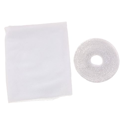 LIFKICH 2 Stück Teiliges Selbstklebendes Fensterschutznetz Weiß Polyester Insektenschutzgitter mit Starkem Klebeband für Zuhause Büro Wohnzimmer von LIFKICH