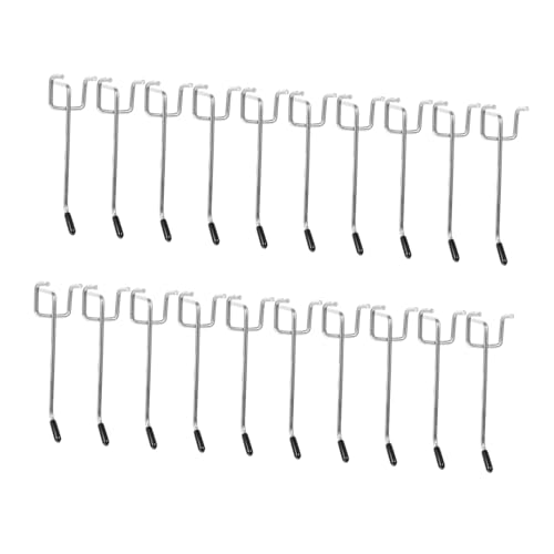 LIFKICH 20 Sätze Teiliges Schwere Eisen pegboard haken mit Schutzkappen Stabile Dreibeinige Aufhängehaken für Lochwand regal Rostfrei Robust für Werkzeug Einzelhandelsanzeige von LIFKICH