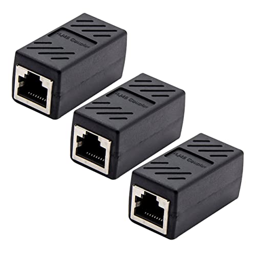 LIFKICH 3 Stück Ethernet Extender RJ45 Cat 6 Stecker Hochgeschwindigkeits Ethernet Adapter Für LAN Kabel Verlängerung Netzwerkkoppler Für Router Switch Und Modem Zuverlässige von LIFKICH