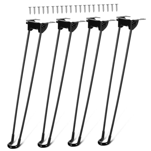 LIFKICH 4 Stück Faltbare Tischbeine Metall Teiliges Stabile Klapptischbeine für Esstisch Schreibtisch oder Couchtisch Schwarz Vertikale Höhe von LIFKICH