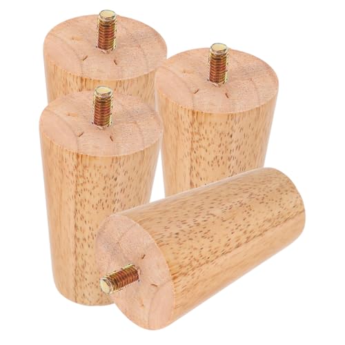 LIFKICH 4 Stück Holz Möbelbeine mit Schrauben Möbelbeine Ersatz für Sofa Couch Bett Schrank Tv Schrank Nachttisch Einfache Montage Robuste Massivholzfüße von LIFKICH