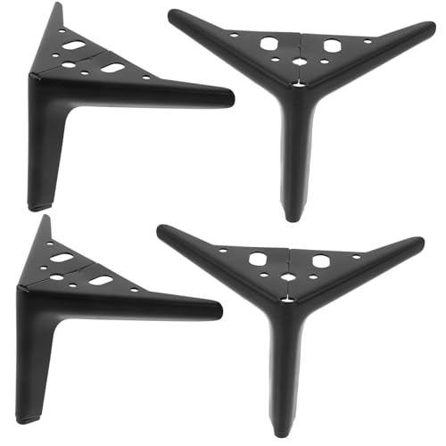 LIFKICH 4 Stück Möbelbeine aus Robustem Eisen Stabile und Belastbare Möbelfüße für Sofa Schrank Couchtisch Büromöbel Matte Schwarze Oberfläche Ersatzfüße von LIFKICH