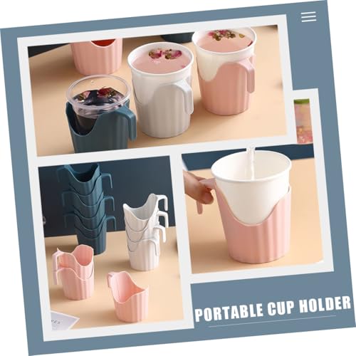 LIFKICH 6 Stück Anti-verbrennungs Becherhalter aus Papier Rutschfester Haushalts Kaffeebecherhalter Hitzeschützender Teetassenhalter für Büro und Zuhause Minimalistisches Design Leicht zu von LIFKICH